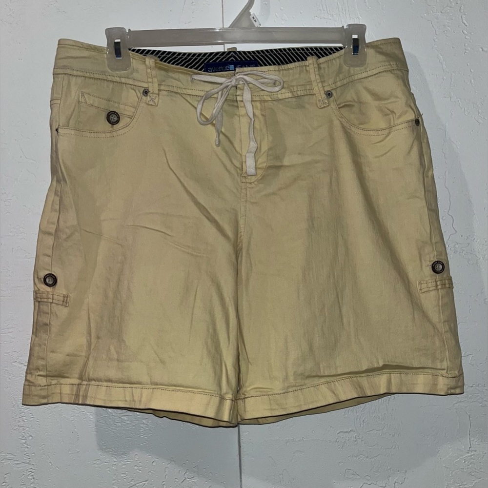 Avenue Jeans Drawstring Waist Cuffed Shorts